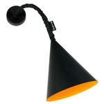 Matt Jazz Lavagna Wall Sconce - Black Chalkboard / Orange