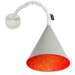 Matt Jazz Cemento Wall Sconce - Grey Cement / Red