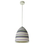 Trame Flower Stripe Pendant - White / Purple