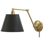 Library Shade Plug-in Wall Sconce - Weathered Brass