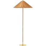 Tynell 9602 Floor Lamp - Brass / Wicker Willow