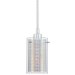 Grid II Pendant - Chrome / Clear/Chrome Mesh