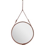 Adnet Round Mirror - Tan Leather