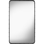 Adnet Rectangular Mirror - Black Leather