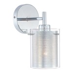Grid II Wall Sconce - Floor Model - Chrome / Clear / Chrome Mesh