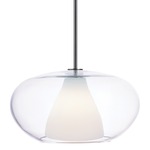 P3836 Soft Pendant - Chrome / Clear / White Frosted