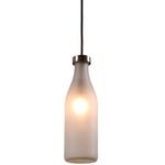 Milk Bottle Lamp Pendant - Stainless Steel / Frosted