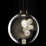 Soap Sphere Pendant - Brushed Brass / Frosted