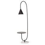Arnold Floor Lamp with Table - White Marble / Matte Black