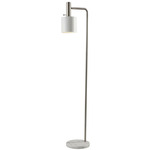 Emmett Floor Lamp - Brushed Steel / White
