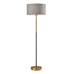 Bergen Floor Lamp - Antique Brass / Grey