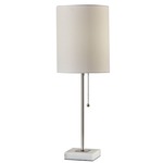 Fiona Table Lamp - Brushed Steel / White