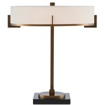 Jacobi Table Lamp - Antique Brass / Off White