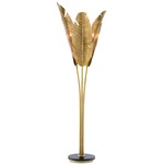 Tropical Floor Lamp - Vintage Brass