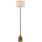 Keeler Floor Lamp - Antique Brass / Tan