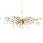 Forest Dawn Chandelier - Washed Lucerne Gold / Quartz Crystal