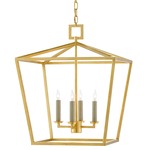 Denison Lantern Pendant - Contemporary Gold Leaf