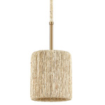 Abaca Pendant - Satin Brass / Abaca Rope