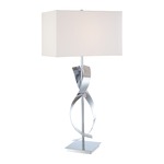 P723 Table Lamp - Chrome / White Linen
