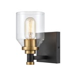 Cambria Wall Sconce - Matte Black / Satin Brass