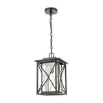 Carriage Light Outdoor Pendant - Matte Black / Clear Seeded