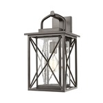 Carriage Light Outdoor Wall Sconce - Matte Black / Clear Seeded