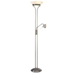 P256 Floor and Reading Lamp - Brushed Nickel / Etched Opal