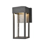 Emode Box Outdoor Wall Light - Matte Black / Clear Seeded