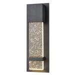 Emode Slim Outdoor Wall Light - Matte Black / Clear Seeded