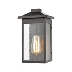 Lamplighter Outdoor Wall Sconce - Matte Black / Clear Seeded
