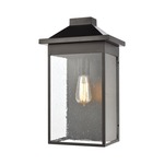 Lamplighter Outdoor Wall Sconce - Matte Black / Clear Seeded