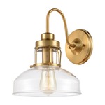 Manhattan Boutique Wall Sconce - Brushed Brass / Clear