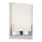 Convex 1 Light Wall Sconce - Brushed Aluminum / Opal