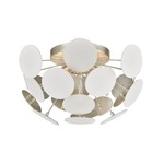 Modish Semi Flush Ceiling Light - Silver Leaf / Matte White