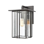 Radnor Outdoor Wall Sconce - Matte Black / Clear Seeded