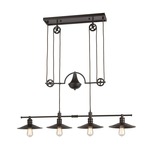Spindle Wheel Linear Pendant - Oil Rubbed Bronze