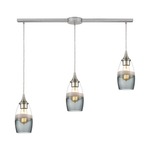 Sutter Creek Smoke Linear Pendant - Satin Nickel / Smoke