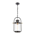 Wexford Outdoor Pendant - Matte Black / Clear Seeded