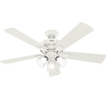 Crestfield Ceiling Fan with Light - Fresh White / Fresh White / Drifted Oak