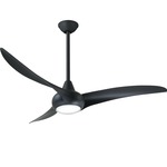 Light Wave Ceiling Fan with Light - Coal / Frosted White