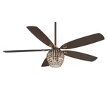Bling Ceiling Fan with Light - Oil Rubbed Bronze / Crystal
