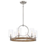 Country Estates Chandelier - Brushed Nickel / Clear Seeded