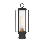 Avonlea Outdoor Post Mount - Sand Black / Clear Ribbed