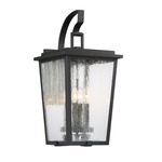 Cantebury Outdoor Wall Sconce - Sand Black / Clear Seeded