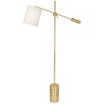 Campbell Floor Lamp - Modern Brass / White