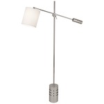 Campbell Floor Lamp - Polished Nickel / White