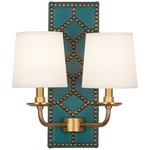 Williamsburg Lightfoot Wall Sconce - Aged Brass / Mayo Teal