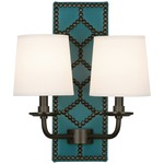 Williamsburg Lightfoot Wall Sconce - Deep Patina Bronze / Mayo Teal