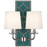 Williamsburg Lightfoot Wall Sconce - Polished Nickel / Mayo Teal