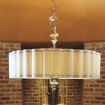 Fluted Enormous Pendant - Discontinued Model - Nickel / White